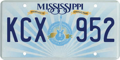 MS license plate KCX952