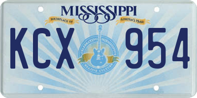 MS license plate KCX954