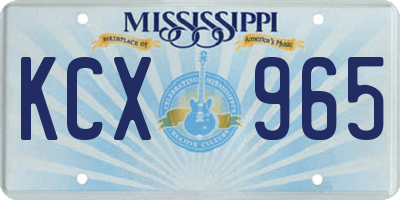 MS license plate KCX965