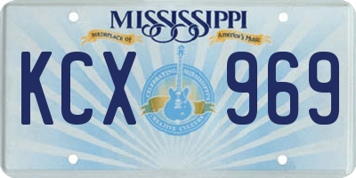 MS license plate KCX969