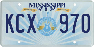 MS license plate KCX970