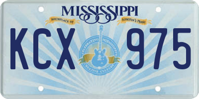 MS license plate KCX975