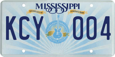 MS license plate KCY004