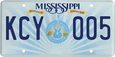 MS license plate KCY005