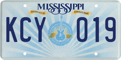 MS license plate KCY019