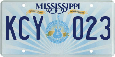 MS license plate KCY023
