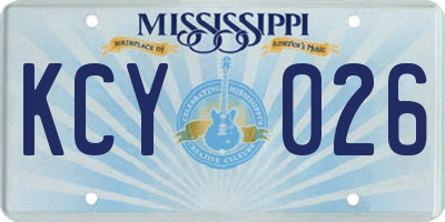 MS license plate KCY026