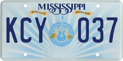 MS license plate KCY037