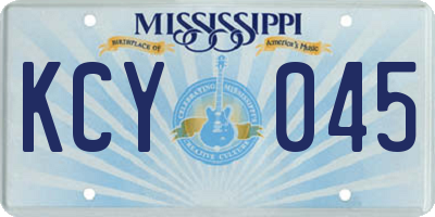 MS license plate KCY045