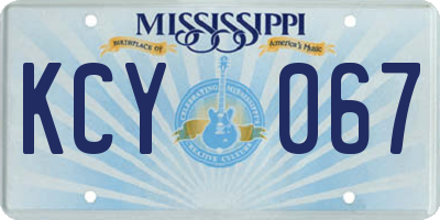 MS license plate KCY067