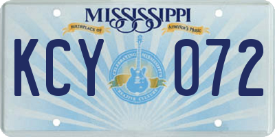MS license plate KCY072