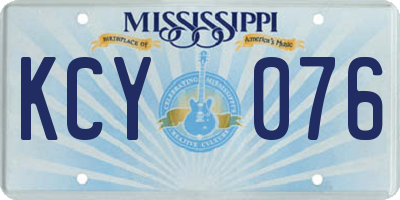 MS license plate KCY076
