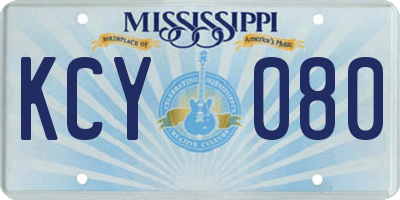 MS license plate KCY080