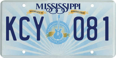 MS license plate KCY081