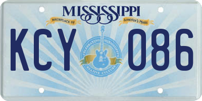 MS license plate KCY086