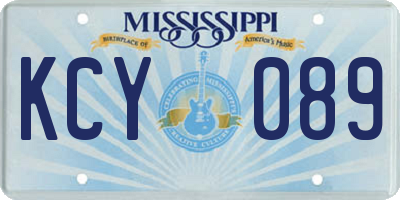 MS license plate KCY089