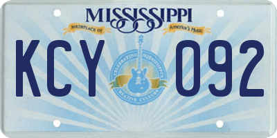 MS license plate KCY092