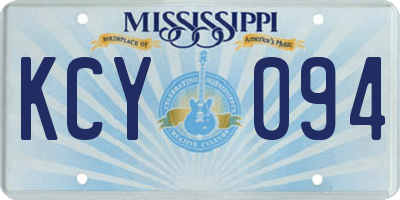 MS license plate KCY094