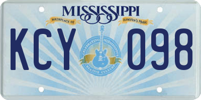 MS license plate KCY098