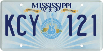 MS license plate KCY121