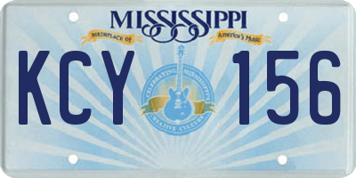 MS license plate KCY156