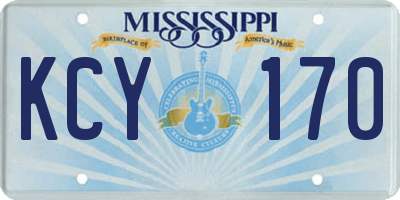 MS license plate KCY170