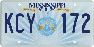 MS license plate KCY172