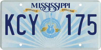MS license plate KCY175