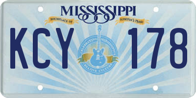 MS license plate KCY178