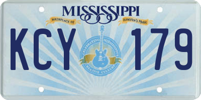 MS license plate KCY179