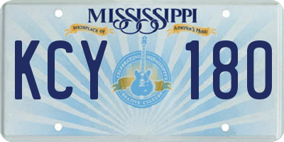 MS license plate KCY180