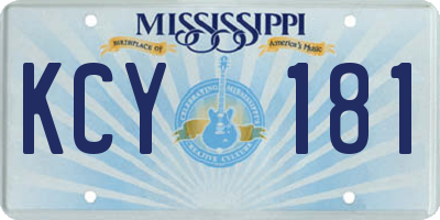 MS license plate KCY181