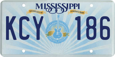 MS license plate KCY186