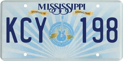 MS license plate KCY198