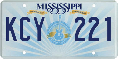 MS license plate KCY221