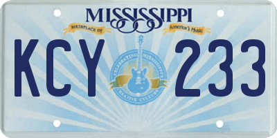 MS license plate KCY233