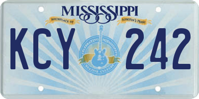 MS license plate KCY242