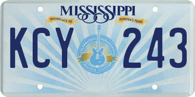 MS license plate KCY243