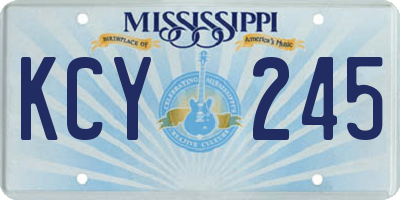 MS license plate KCY245