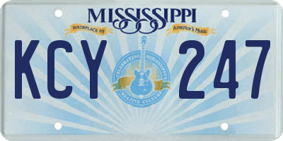 MS license plate KCY247
