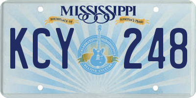 MS license plate KCY248