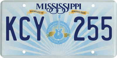 MS license plate KCY255