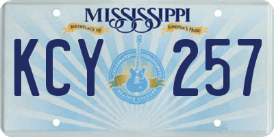 MS license plate KCY257