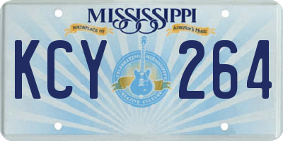 MS license plate KCY264