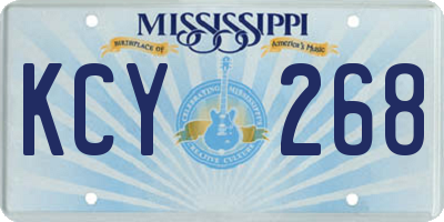 MS license plate KCY268