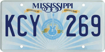 MS license plate KCY269