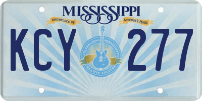 MS license plate KCY277