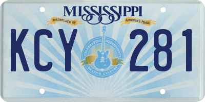 MS license plate KCY281