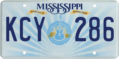 MS license plate KCY286