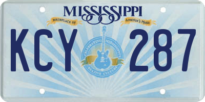 MS license plate KCY287